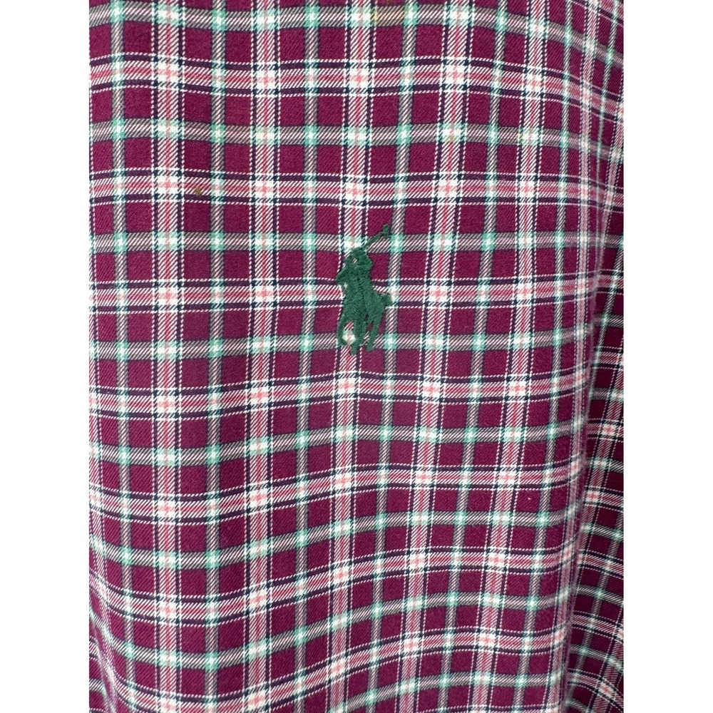 Polo Ralph Lauren Shirt Mens XXL Maroon Plaid Button Down Cotton Classic - Picture 3 of 9